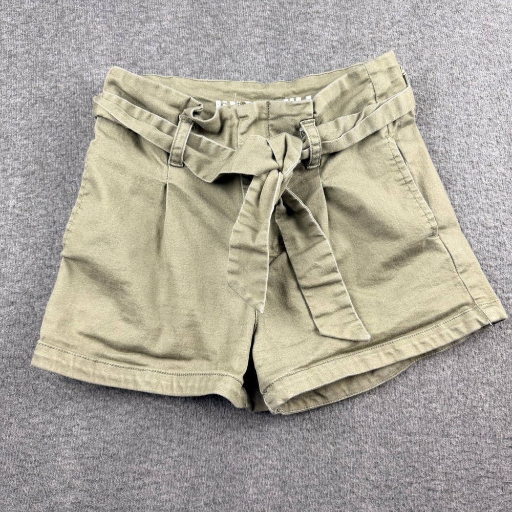 Hydraulic Farrah High Rise Shorts Olive Green Khaki Tie Waist‎ Size 7 HJ24065